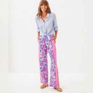 Lilly Pulitzer Pink and Blue Palazzo Pants